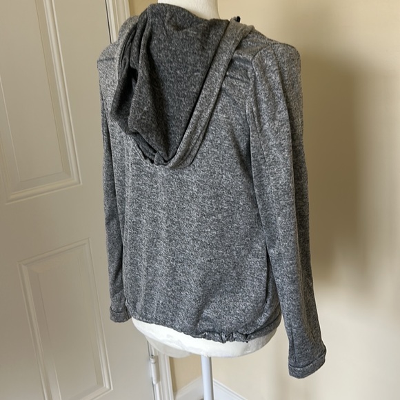 Grey Medium M Daisy Fuentes Activewear Leisure Hoodie Hood Jacket Heathers Zip - Picture 3 of 5